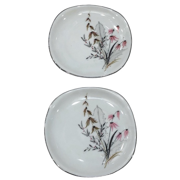 VINTAGE SCHWARZENHAMMER BAVERIA GERMANY FLORAL PLATES - SET OF 2 - Picture 7 of 15